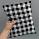 200 Count - 6x9 inch, Poly Mailer Black Gingham Plaid Envelope, Mailing Shipping Bags with Self Seal Strip