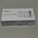 QPEY Large Acrylic Pen Holder 4 Compartments,Clear Pen Holder Organizer Makeup Brush Holder for Office Desk Accessories,Cosmetic Brush Storage Box,Dorm,Bathroom,Kitchen (Clear)