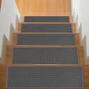 Stair Treads with Non-Slip Rubber Backing, Stair Treads for Wooden Steps, Indoor Stair Carpet Runners, Stair Rugs and Mats for Kids and Dogs, Gray, 8" x 30", 15 Pieces (Grey)