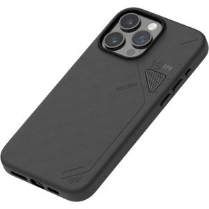 Aulumu A15 Vegan Leather for iPhone 15 Pro Max Magnetic Case [Unique Cooling Window] - Compatible with Magsafe [Metal Individual Buttons] - Black