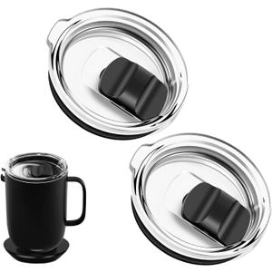 2 Pack Magnetic Slider Replacement Lid Compatible with Ember First and Second Generation Mugs 14 oz, Splash-Proof, BPA Free