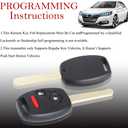 MechanMagic 2PCS Key Fob Remote Replacement Fits Honda CR-V 2007 2008 2009 2010-2013/CR-Z 2011- 2014 2015/Fit/Insight/Accord Coupe/Crosstour MLBHLIK-1T Keyless Entry Remote Control 35111-SWA-306
