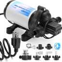 115V Water Pressure Pump 17PCS Kit, RV Diaphragm Pump, 4.0 GPM 45PSI Self Priming Pump with Power Plug & Garden Hose Adapters for Camper Yacht Marine Caravan Kitchen Bathroom and Industrial Use