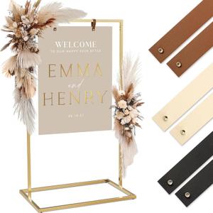 Elegant Wedding Welcome Sign Stand Sturdy Welcome to Our Wedding Sign Holder for Seating Charts & Event Decor - A Beautiful Brass Metal Easel to Welcome Guests & Celebrate Your Love, 24x36 inches