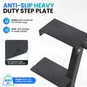Heavy Duty Boat Trailer Steps with Adjustable Handle, 3 Steps, Universal Fit for 3" x 3", 4" x 4" & 3" x 5", Non-Slip Surface, 450Lbs Capacity