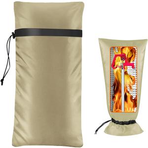 Outdoor Faucet Covers for Winter Freeze Protection, POROLIR Large 20" H x 10" W Thicker Insulation Long Faucet Sock for Outdoor Faucets & Yard Hydrant Hose Bib Insulated Spigot Covers Khaki