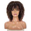 Short Dreadlock Wig for Black Women and Men Afro Curly Twist Wigs Glueless Soft Synthetic Hair Wig Heat Resistant Breathable ((T1B/30))