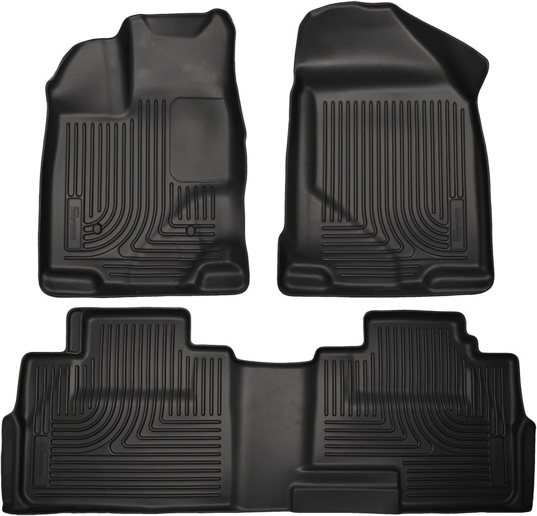Husky Liners Weatherbeater Floor Mats | Fits 2007-2014 Ford Edge; 2007-2015 Lincoln MKX | Front & 2nd Row, 3-pc Black - 99761