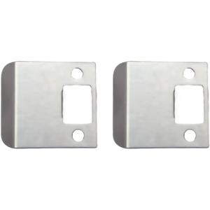 QCAA Extended Lip Strike, 2-1/2''X2-1/4, Brush Satin Nickel, 2 Pack, Made in Taiwan