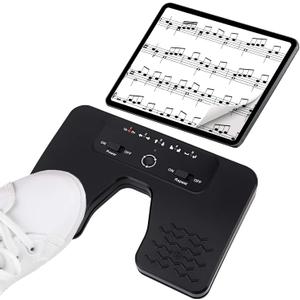Wireless Foot Pedal Double Switch Music Page Turner for Tablets Smartphones Rechargeable Anti-Skid Pad