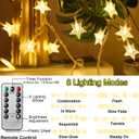 Star String Lights Battery Operated, 20 FT 40 LED 8 Modes Timer Warm White Twinkle Lights Hanging Fairy Light for Bedroom Room Office Party Home Indoor Outdoor Xmas Decor Tree Decorations