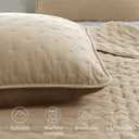 ROARINGWILD Beige Cloud Twin Size Quilt Bedding Sets with Pillow Sham, Farmhouse Lightweight Soft Bedspread Coverlet, All Season Rustic Country Thin Comforter, 2 Pieces, 68x90 inches, Tan Cream