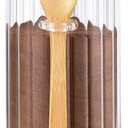 Steviieden 24 FL OZ Airtight Glass Jar with Bamboo Spoons Lids Overnight Oats Container Decorative Coffee Bar Food Storage Jar Cereal Nuts Salts Coffee Tea Flour Sugar Container Spice Jar
