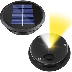 2 Pack Solar Light Replacement Top, 2 Mode White and Warmwhite , Waterproof LED Replacement(Top 3.35 Inch, Bottom 2.83Inch) for Outdoor Garden, Pathway, Yard Lights & Decor