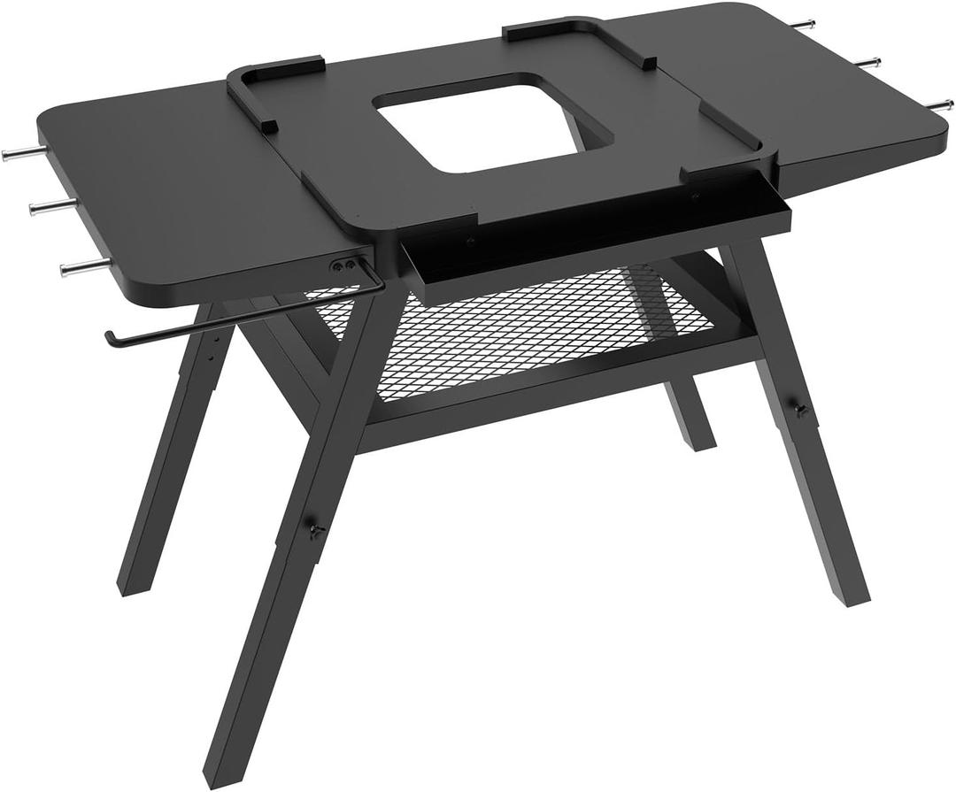 Adjustable Grill Stand for Ninja Outdoor Woodfire Series OG700 OG800 OG900 Series OO101 Woodfire Pizza Oven, Grill Cart for Ninja MO201 Artisan Pizza Oven, Replace for Ninja XSKUNSTAND Outdoor Stand