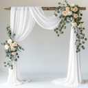 Wokceer White Wedding Arch Draping Fabric Backdrop 28.7" X 20FT Sheer Drapes Fabric for Wedding Arbor Ceremony Birthday Party (1 Panel)