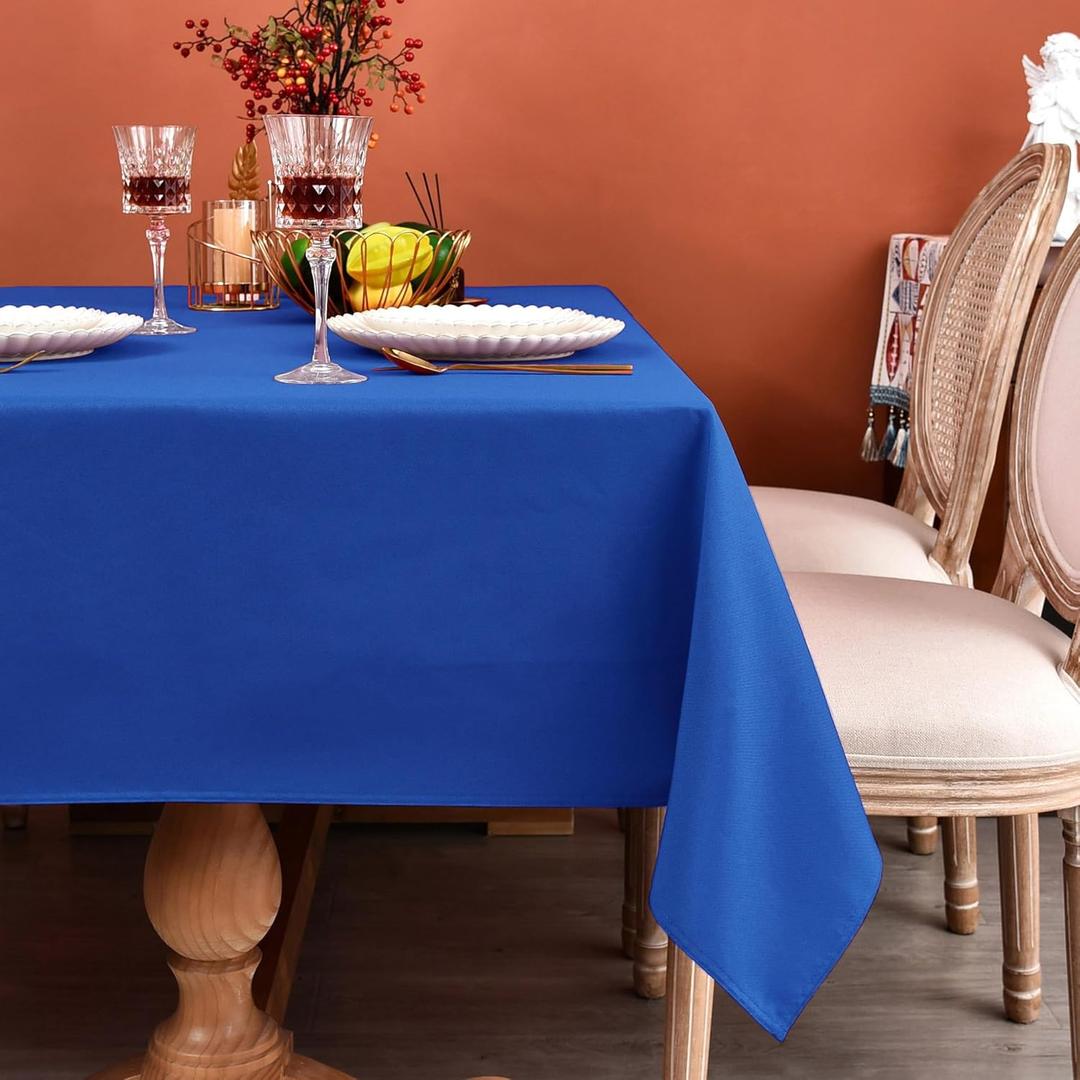 MEANMOY Royal Blue 210 GSM Water & Stain Resistant Square Tablecloth - Solid 54 x 54 Inch Rectangle Table Cloth Cover in Wrinkle Free Washable Wipe Clean Polyester Fabric for Wedding, Party, Banquet