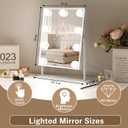 Hansong Vanity Mirror with Lights Lighted Makeup Mirror with 9 LED Bulbs Plug in Light Up Makeup Mirror with Lights 360 Rotation with 10x Magnifying Mirror Tabletop