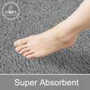 LOCHAS Bathroom Rug Runner 24x70 Inch, Soft Thick Absorbent Microfiber Bath Rugs for Bathroom, Machine Washable, Shaggy Plush Non Slip Bath Mat for Tub, Shower Floor, Quick Dry Mats, Grey