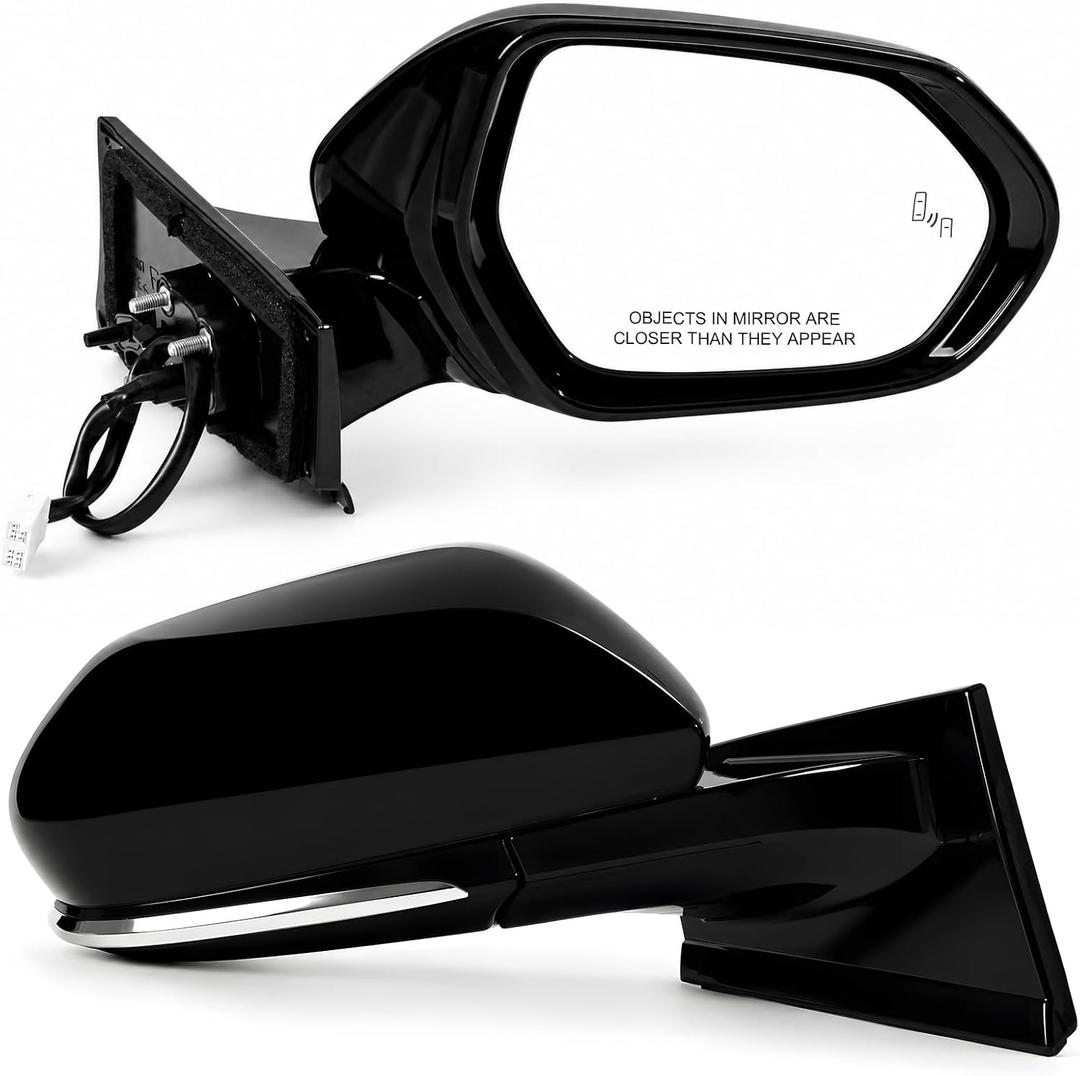 Passenger Side Mirror for 2016-2022 Toyota Prius/Prius AWD-e/Prius Prime | TO1321357, 8791047420, 6 Pins, Power Adjustment, Heated, Blind Spot Monitor, Right Door Side Mirror for Toyota Prius