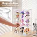 3-Tier Acrylic Display Case for Figures, Wall-Mounted Clear Action Figure Storage Organizer with Magnetic Door & 2 Adjustable Shelves, Dustproof Showcase for Collectibles, 2 Pack