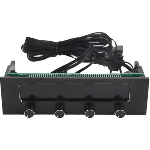 STW6041 Multi Fan Speed Controller 5.25 Inch Optical Drive Front Panel LCD Display 4 Channel Control Module for CPU Fan PC Case Fans