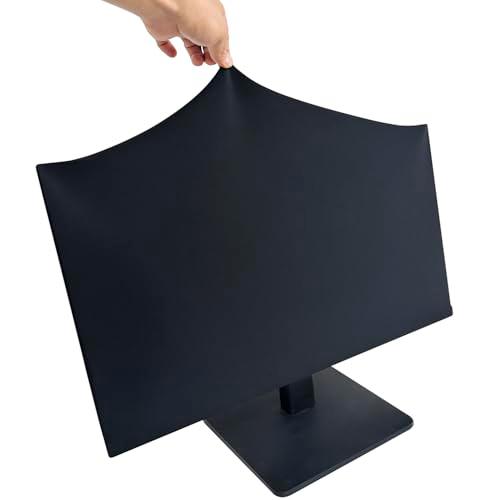DEEP DEER Universal Monitor Dust Cover - Elastic Waterproof Fabric, Fits 19 21 22 23 27 Inch computer Screens, Dustproof, Water-Resistant, Pet Hair Protection, Elastic Cord , Sleek All-Black Design