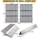 Replacement Kit for Weber Genesis Parts 300 Series with Front Control Knob 7524 Cooking Grates 65505 Heat Deflectors 7620 Flavorizer Bars for Weber E-310 E-320 E-330 S-310 S320 S-330 EP-310