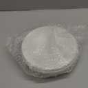 Farmhouse Beaded Wood Pedestal Tray Decor, 7.6 Round Vintage Display Stand, Decorative Accent Display Riser for Kitchen, Bathroom Small Items (White)