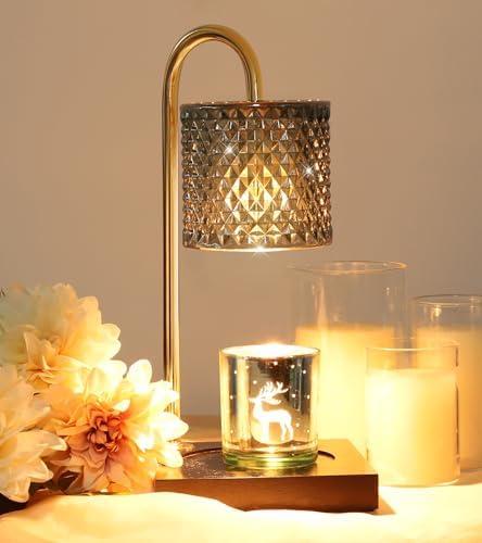 TigQiang Candle Warmer Lamp with Timer Dimmer, Birthday Gifts for Women Mom, House Warming Gifts, Elegant New Home Decor, Wax Warmer for Jar Candles, Heater Lamp for Scented Wax, Black Glass