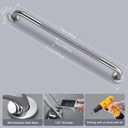 36 Inch Shower Grab Bar 1.25" Dia,Brushed Nickel Anti Slip Bathroom Grab Bar, 304 Stainless Steel Knurled Handicap Grab Bars, Safety Support Handrail, Bath Shower Handle for Elderly Injury Senior