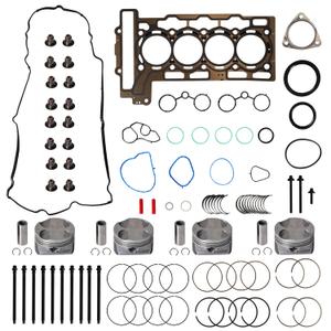 Engine Rebuild Kit, Piston+Connecting Rod + Main Bearing +Head Gasket with Bolt Set, for Mini Cooper Coupe Clubman Paceman 06-16, 1.6L L4, Engine: N12, B16 A, N16, B16 A, HS26453PT ES72451