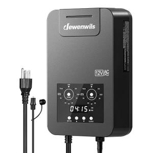 DEWENWILS 300W Low Voltage Transformer, 2 Zone Independent Control, 120V AC to 12V/14V AC, Landscape Lighting Transformer with Timer & Photocell Sensor, Outdoor Weatherproof Landscape Transformer