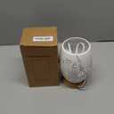 OuXean Bedside Table Lamp, Small Night Light Metal Lampshade and Wood Base, E12 40W Desk Lamp for Bedroom Living Room Home Decor Office Restaurant Bar, White, Without Bulb