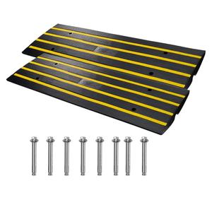 VEVOR Driveway Curb Ramp 2 Pack 1 Channel Threshold Ramp, 22046 Lbs Capacity Rubber Car Ramp, 2.6" Rise Curbside Bridge Ramp for Driveway, Loading Dock, Garage, Sidewalk, Car, Truck, Scooter