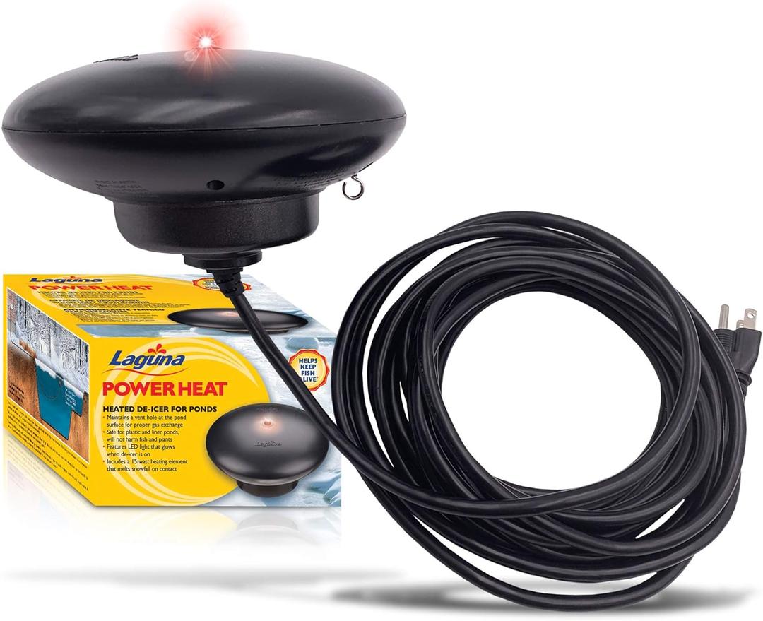 Laguna PowerHeat 315-Watt Floating Pond Heater for Outdoor Ponds with Fish Thermostat-Controlled De-Icer with LED Indicator, Safe for Plastic & Liner Ponds, 22 ft Cord