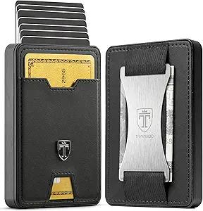 TRAVANDO Swype Slim Wallet for Men Metal RFID Blocking Mens Wallet Card Case