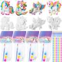 Foilswirl 28 Set End of Year Gifts DIY Painting Kit Unicorn Ceramic to Paint Your Own Statues Unpainted Bisque Figurines with Greeting Cards Art Crafts for Prize Summer Party Favors
