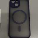 TOCOL Magnetic for iPhone 15 Case, Upgraded Full Camera Protection, Compatible with Magsafe, Drop Protection, Translucent Matte Back Bumper Phone Cover 6.1-Inch (Dark Blue)