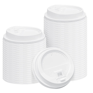 SIUQ 150 Pack Coffee Cup lids, Disposable Plastic Cup Lids for 10, 12, 16, 20, 24 oz Paper Cups, Hot/Cold Drinking Cup Lids, 3.54 Inches/90 mm Diameter  White