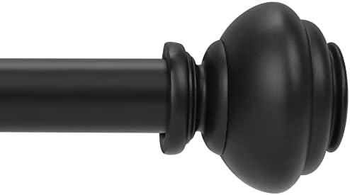 1 Inch Curtain Rods for Windows Extra Long 120 to 240 Inch Standard Decorative Window Curtain Rod Set with Brackets for bathroom Kitchen Bedroom Window, Extra Long curtain rod Black
