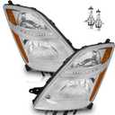 Headlights for 2006-2009 Prius Base Halogen Headlamp Replacement, High/Low Beam Bulbs included, Driver & Passenger Side