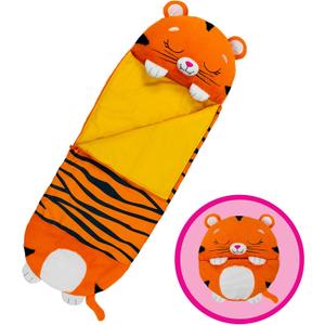 Happy Nappers: Pillow & Sleepy Sack: Large - Tiger Tobi - 66 x 30, 2-in-1: Plush Animal Opens Into Sleeping Bag, Soft Play & Nap Character, Kids 3+