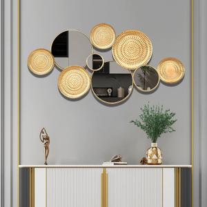 Gold Wall Mirrors Decorative,Large Modern Wall Art Mirror for Living Room Decor 45 * 23 Inch,Metal Entryway Wall Mirrors for Entryway Bedroom Home Decor (Gold)