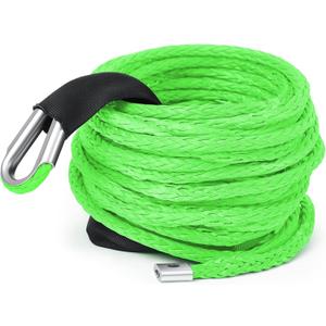 Synthetic Winch Rope 3/8'' x 50ft 13, 348 Lbs Synthetic Winch Line Cable Rope with Protective Sleeve for Off Road Vehicle 4WD SUV Truck ATV UTV SUV(Green)