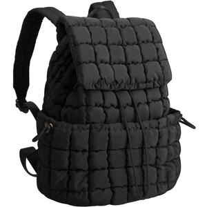 XSUIOY Quilted Backpack Purse for Women Small Lightweight Puffer Puffy College Laptop Backpack Nylon Casual Bookbag Daypack Top Flap Drawstring Padding Hiker Travel Gym Backpack (Black) XSUIOY Quilted Backpack Purse for Women Small Lightweight Puffer Puffy College Laptop Backpack Nylon Casual Bookbag Daypack Top Flap Drawstring Padding Hiker Travel Gym Backpack (Black)