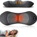 3 in 1 Electric Lumbar Support Pillow with Adjustable Height for Bed and Chair,Back Massager with Heat,Back Support Pillow for Lower Back Pain Relief,Waist Wedge Bolster (Black)