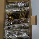 N9R 160pcs Gold Plastic Silverware - Gold Plastic Utensils Set - Tableware Flatware Kit 80 Forks, 40 Spoons, 40 Knives Disposable Cutlery Set for Party, Wedding, Birthday