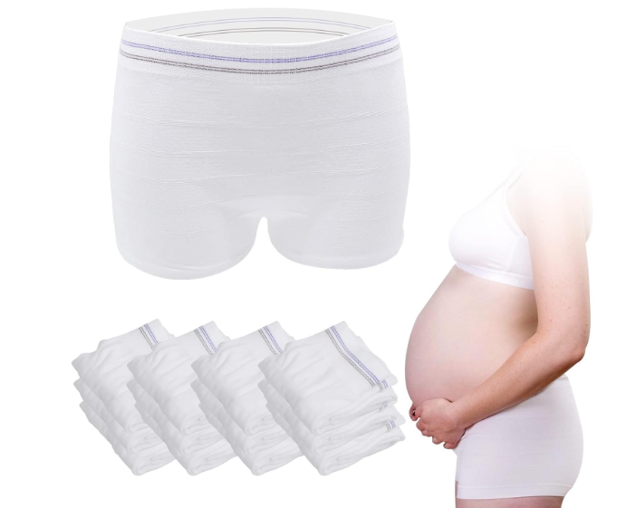 HANSILK Mesh Postpartum Underwear 12 Pack High Waist Reusable Post Bay C-Section Recovery Maternity Panties for Women Washable Mesh Panties (S/M(1238 in))