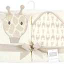 Hudson Baby Unisex Baby Cotton Animal Face Hooded Towel, Modern Giraffe, One Size